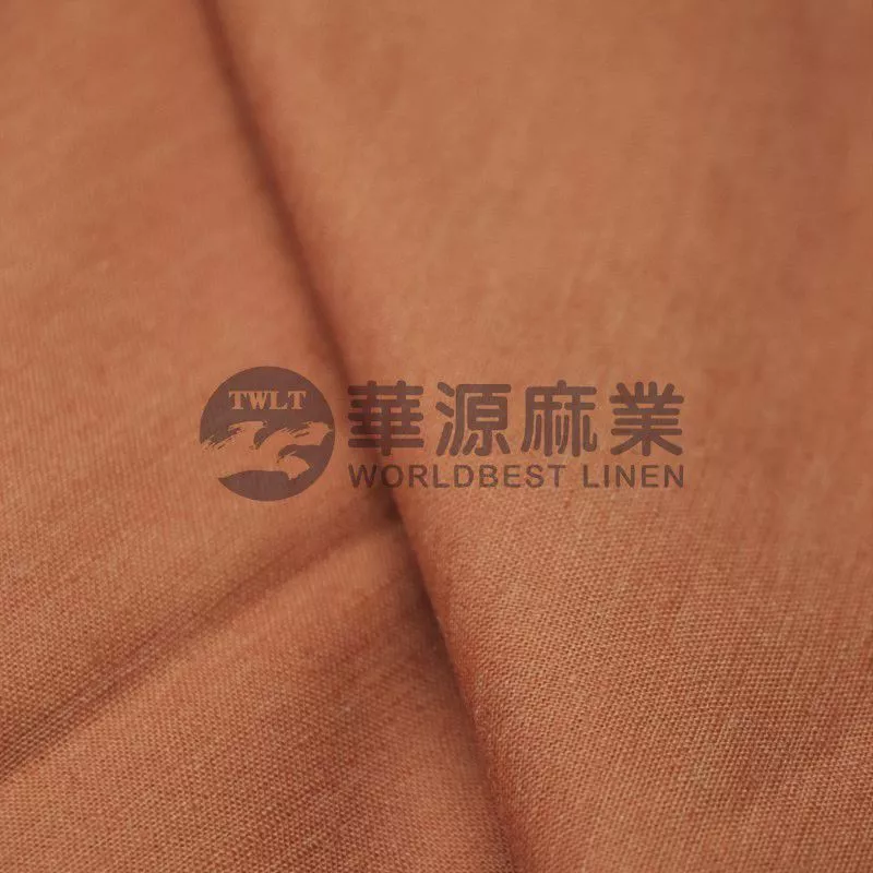 棉亚麻交织染色布