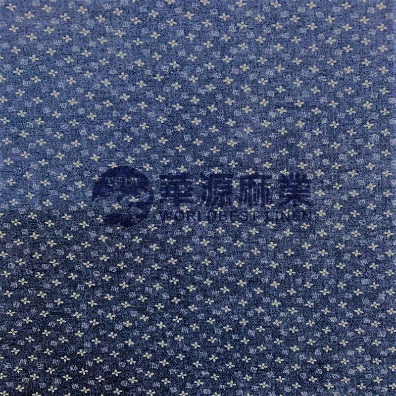 亚麻棉混纺印花染色布