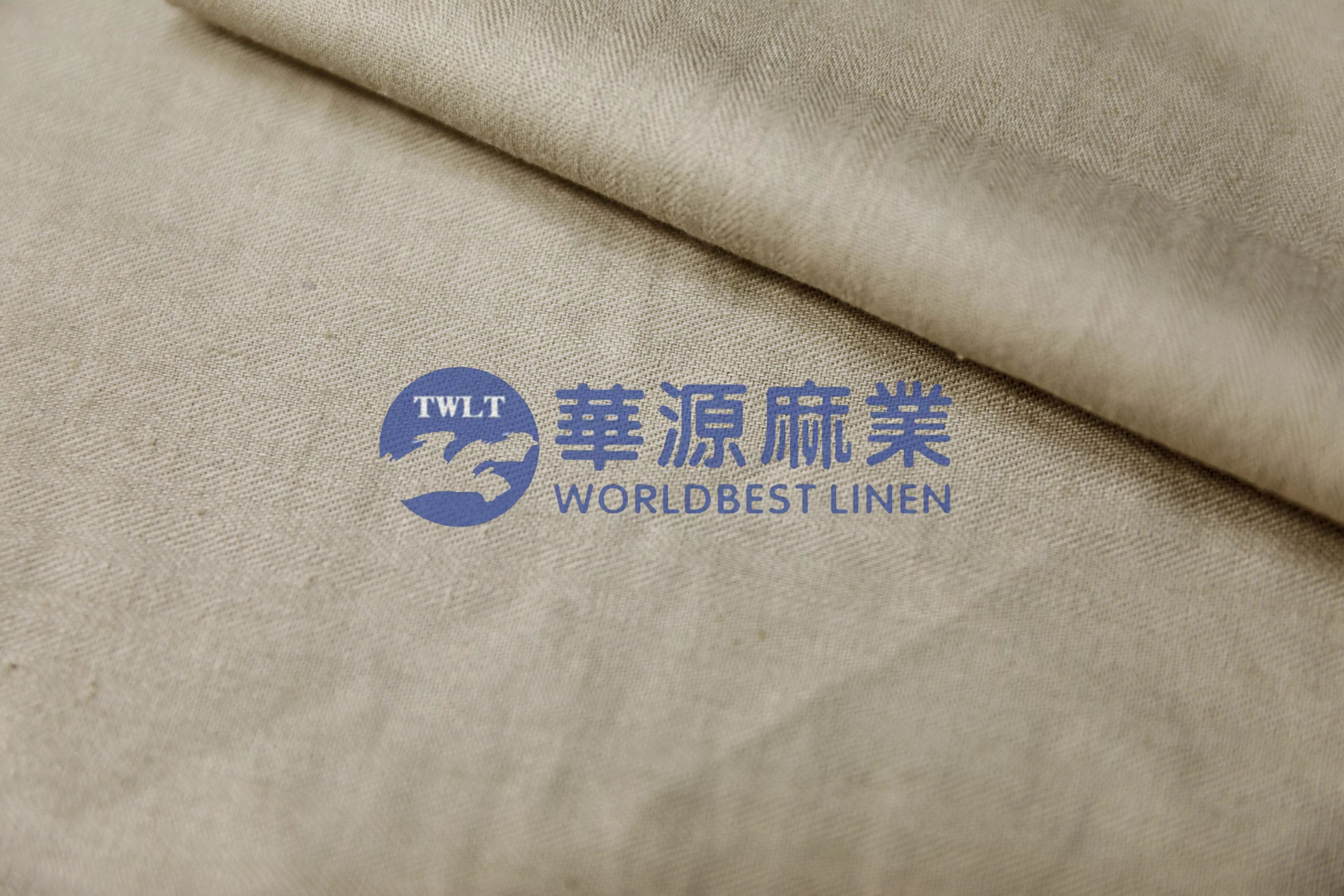 亚麻棉混纺人字斜空气洗染色布