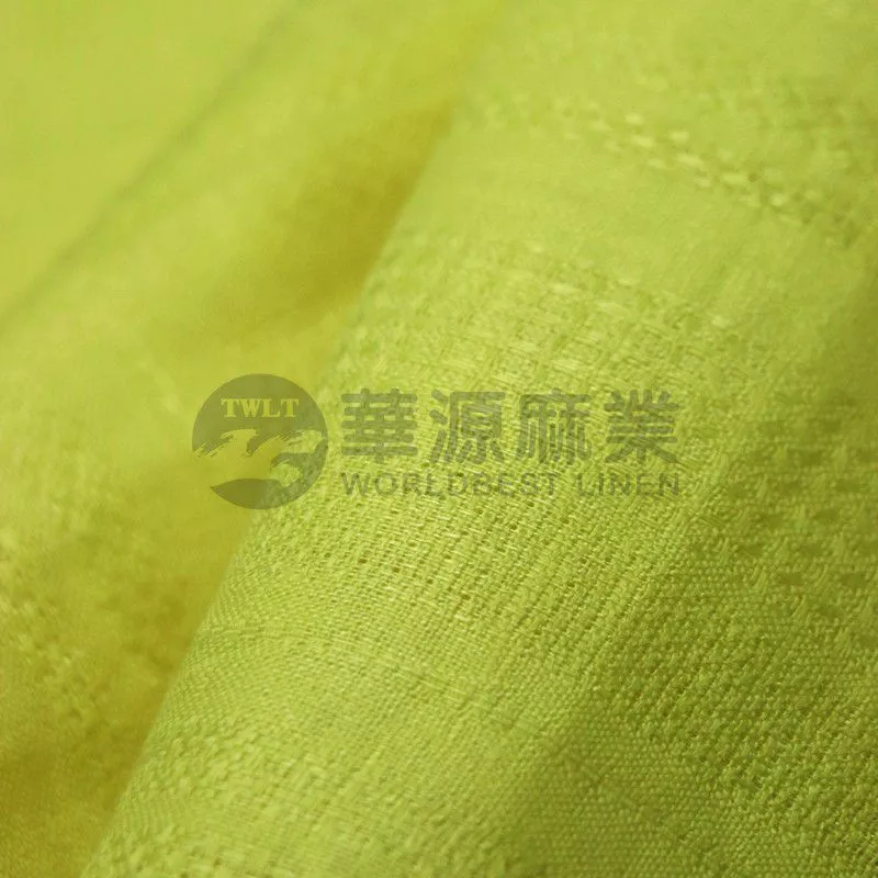 纯亚麻染色提花布