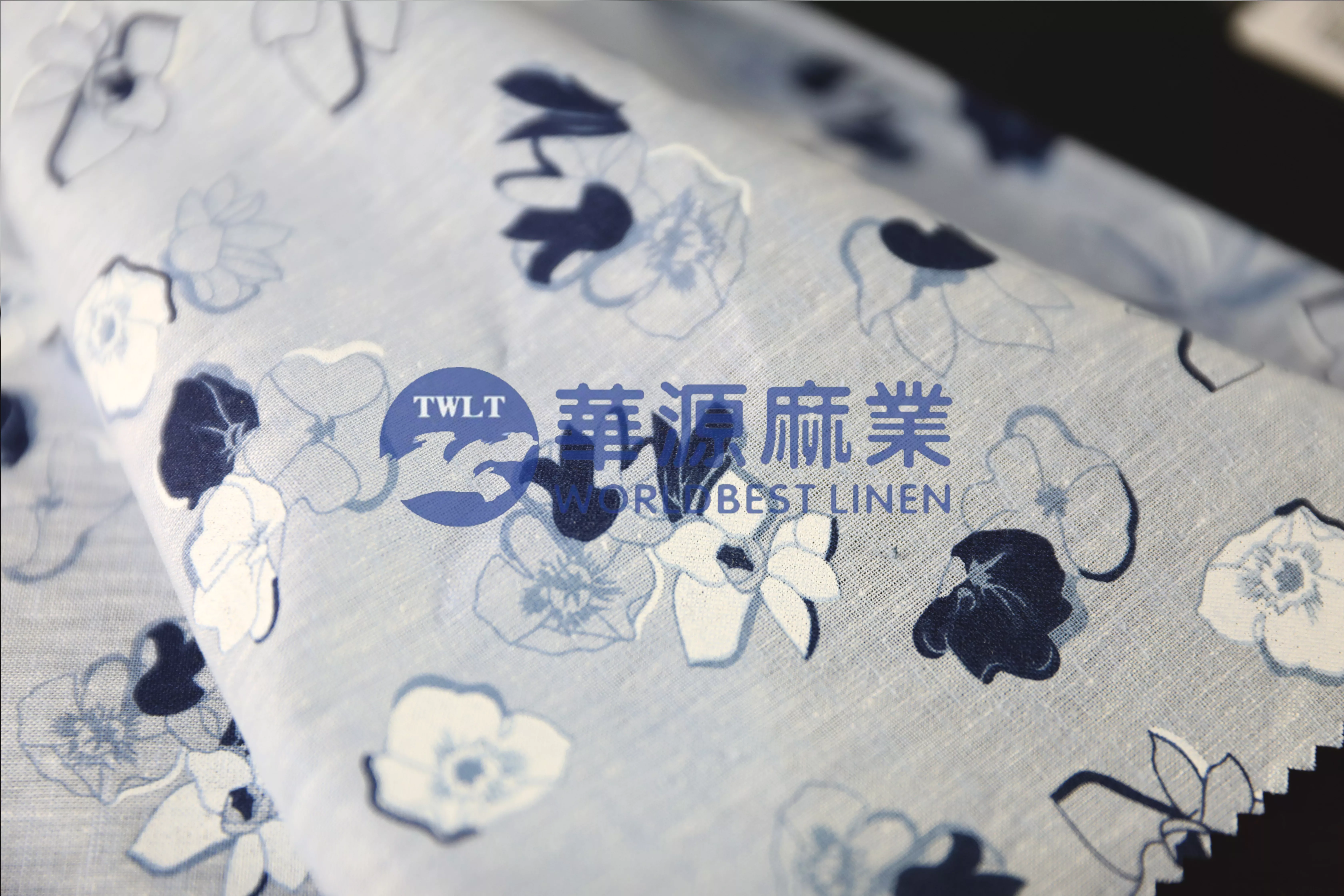 麻棉混纺染色印花布