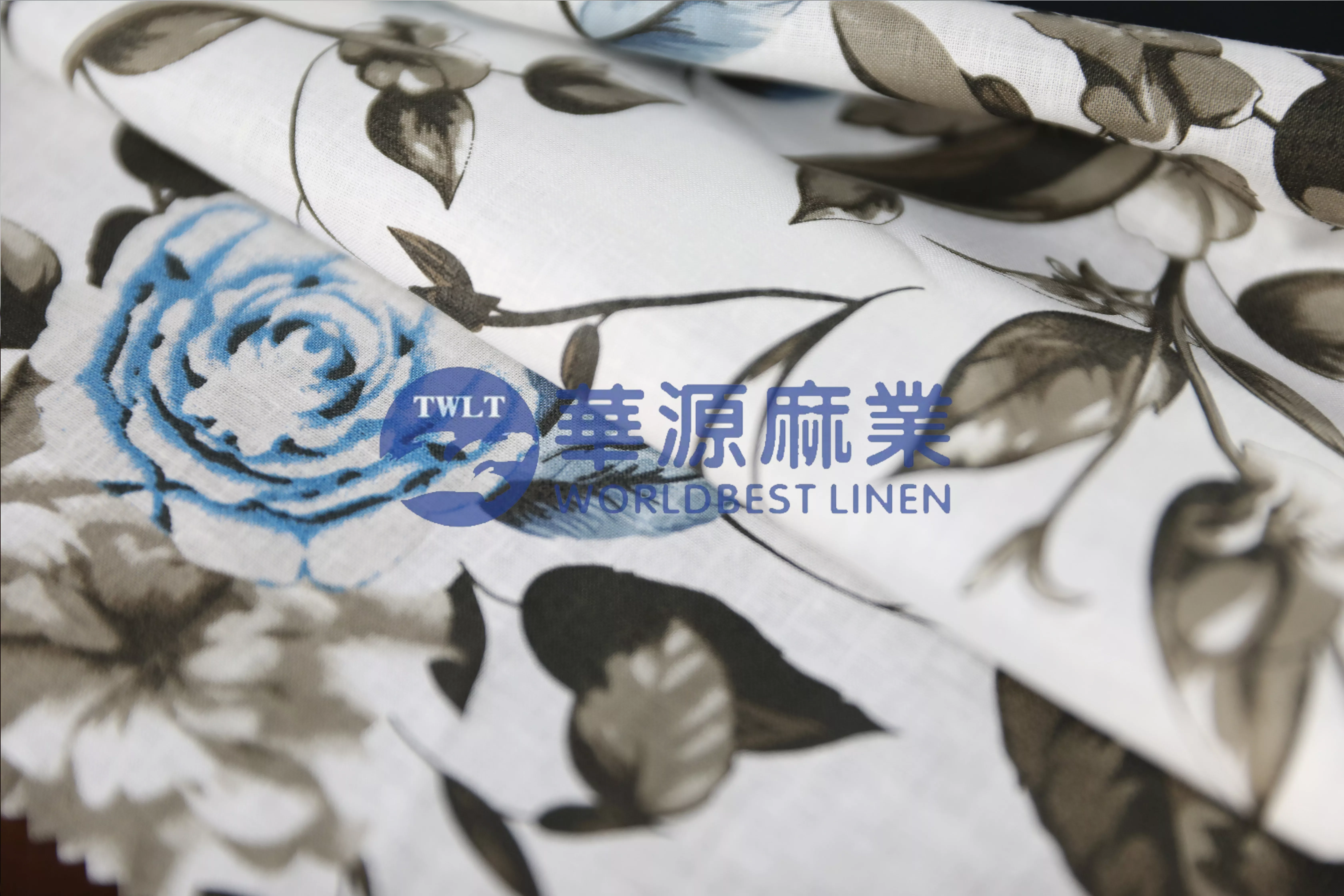 麻棉混纺色织印花布