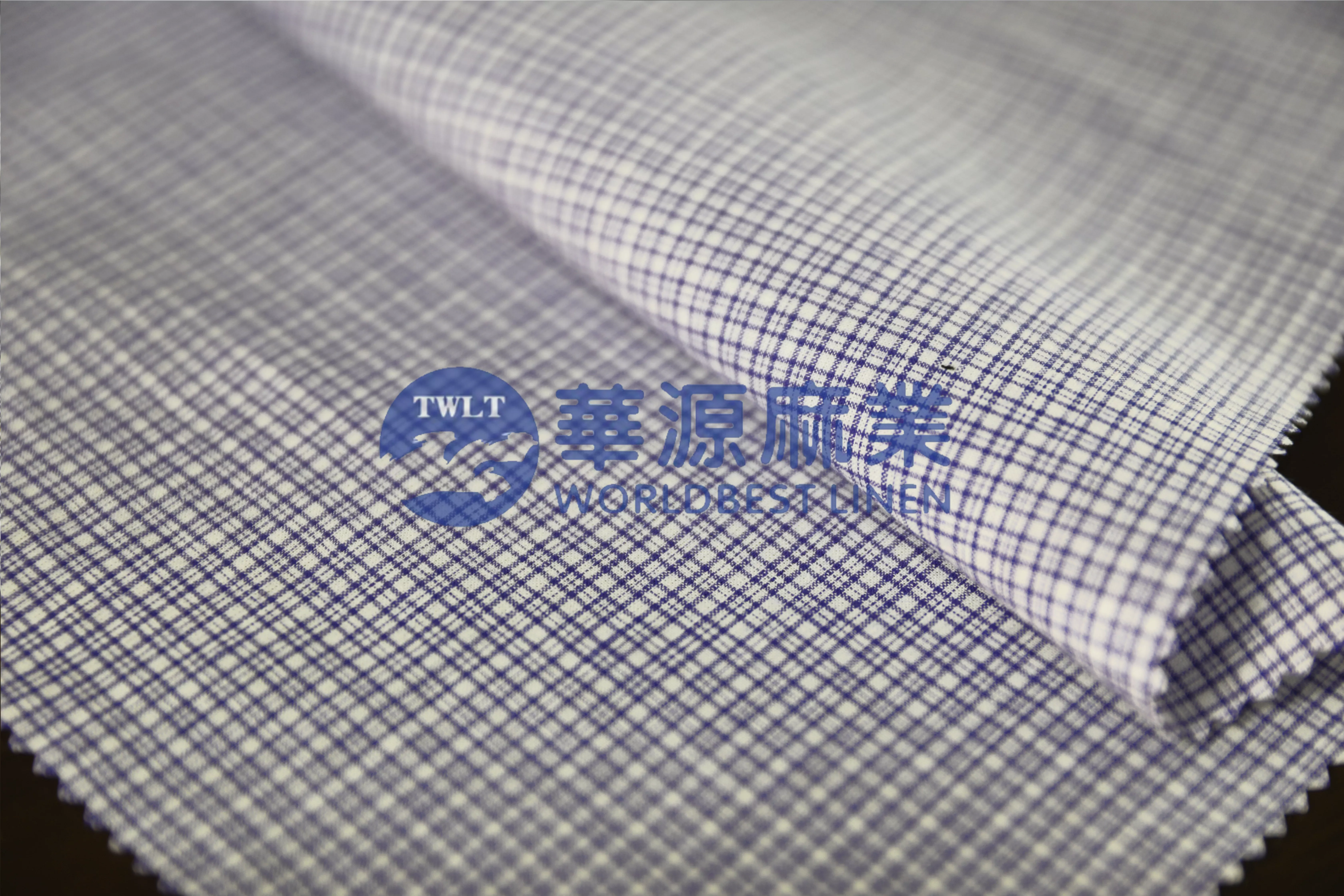 麻棉混纺色织小方格布