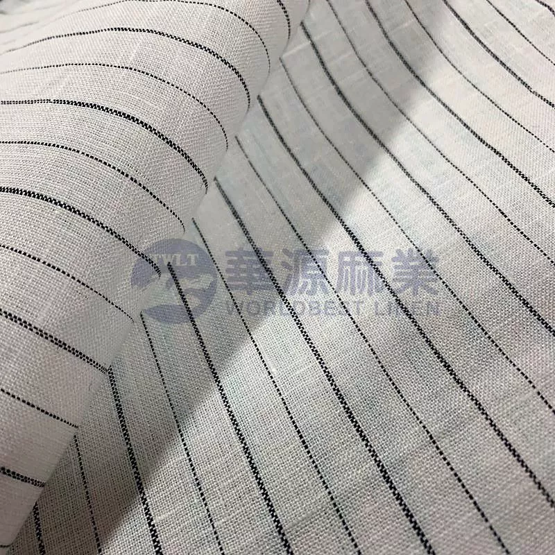 纯亚麻色织布
