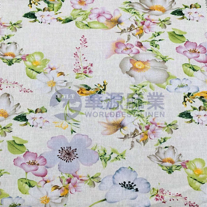 棉苎麻交织印花布