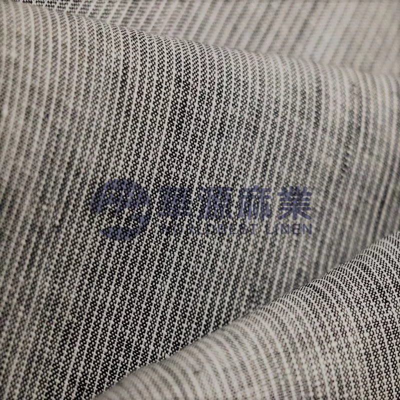 纯亚麻色织布