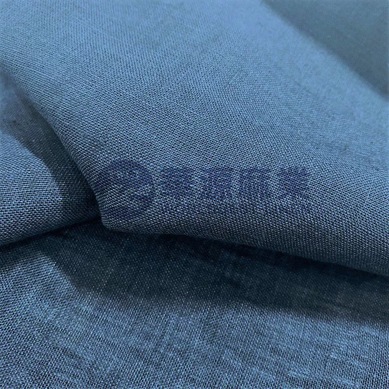 纯亚麻士林色织布
