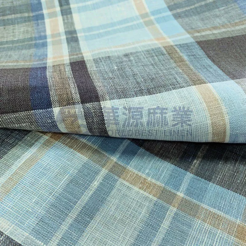 纯亚麻色织布