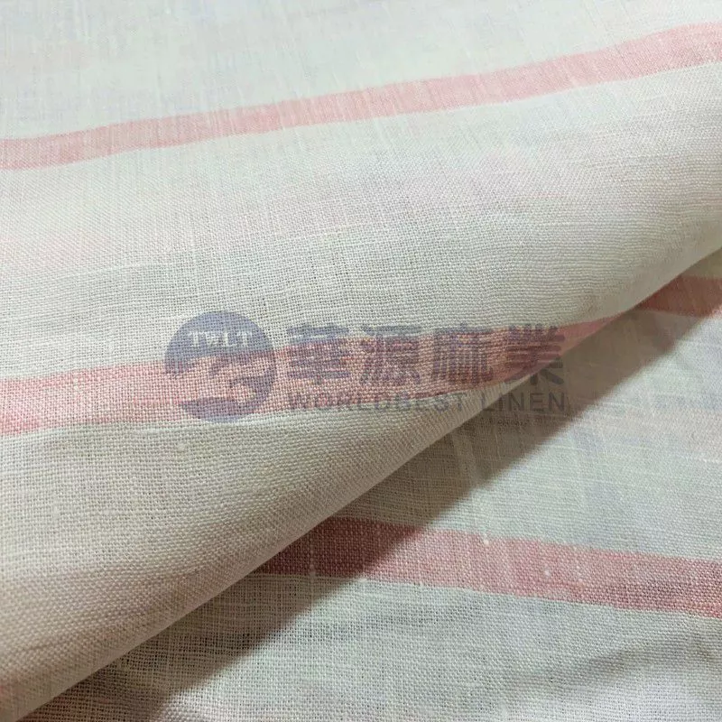 纯亚麻色织布