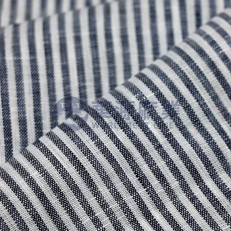 纯亚麻色织布