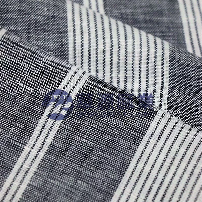 纯亚麻色织布